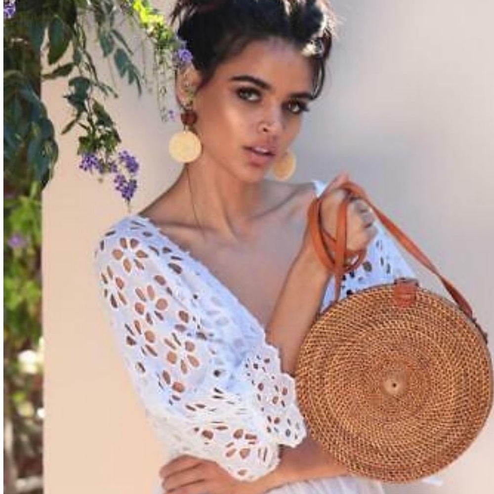 Round Rattan Women's Bag Good Condition